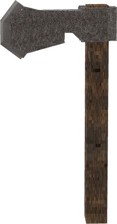 A compact medieval hand axe/hatchet prop for woodcutting, survival tasks, or NPC profession scenes.