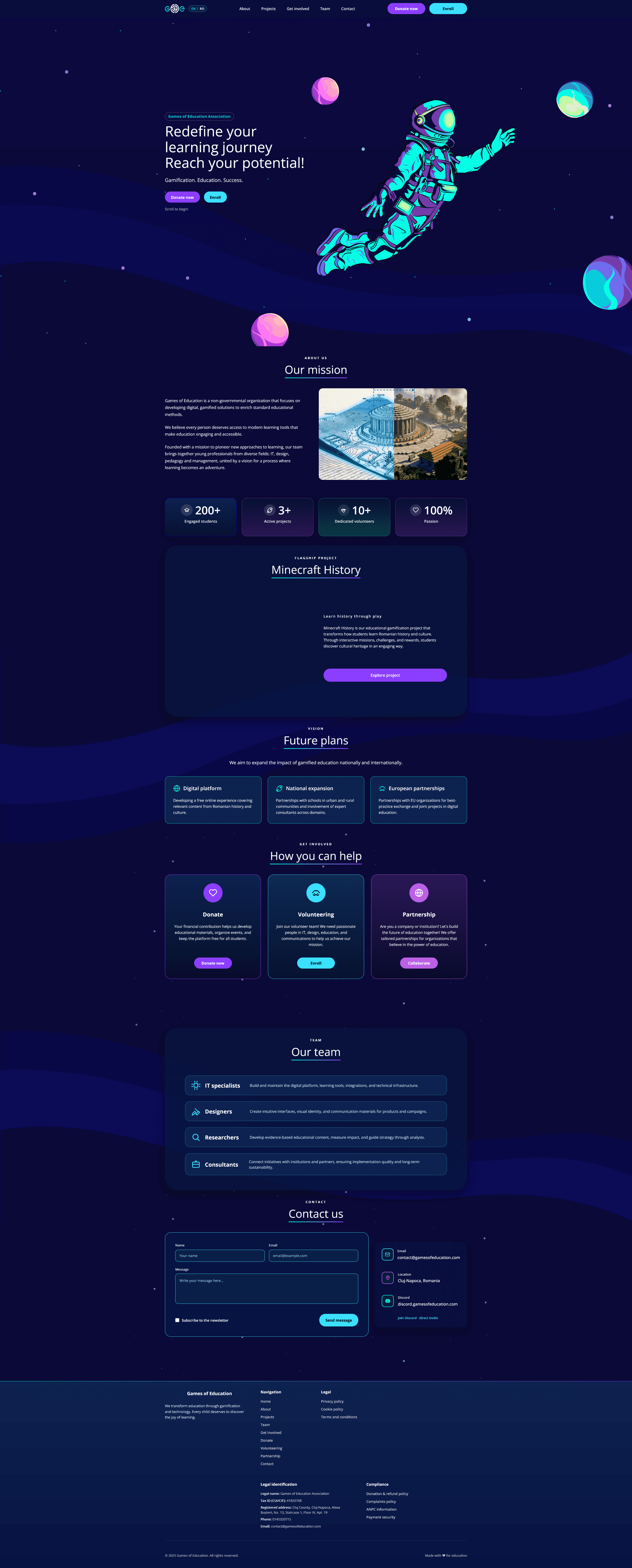 Games of Education application screenshot