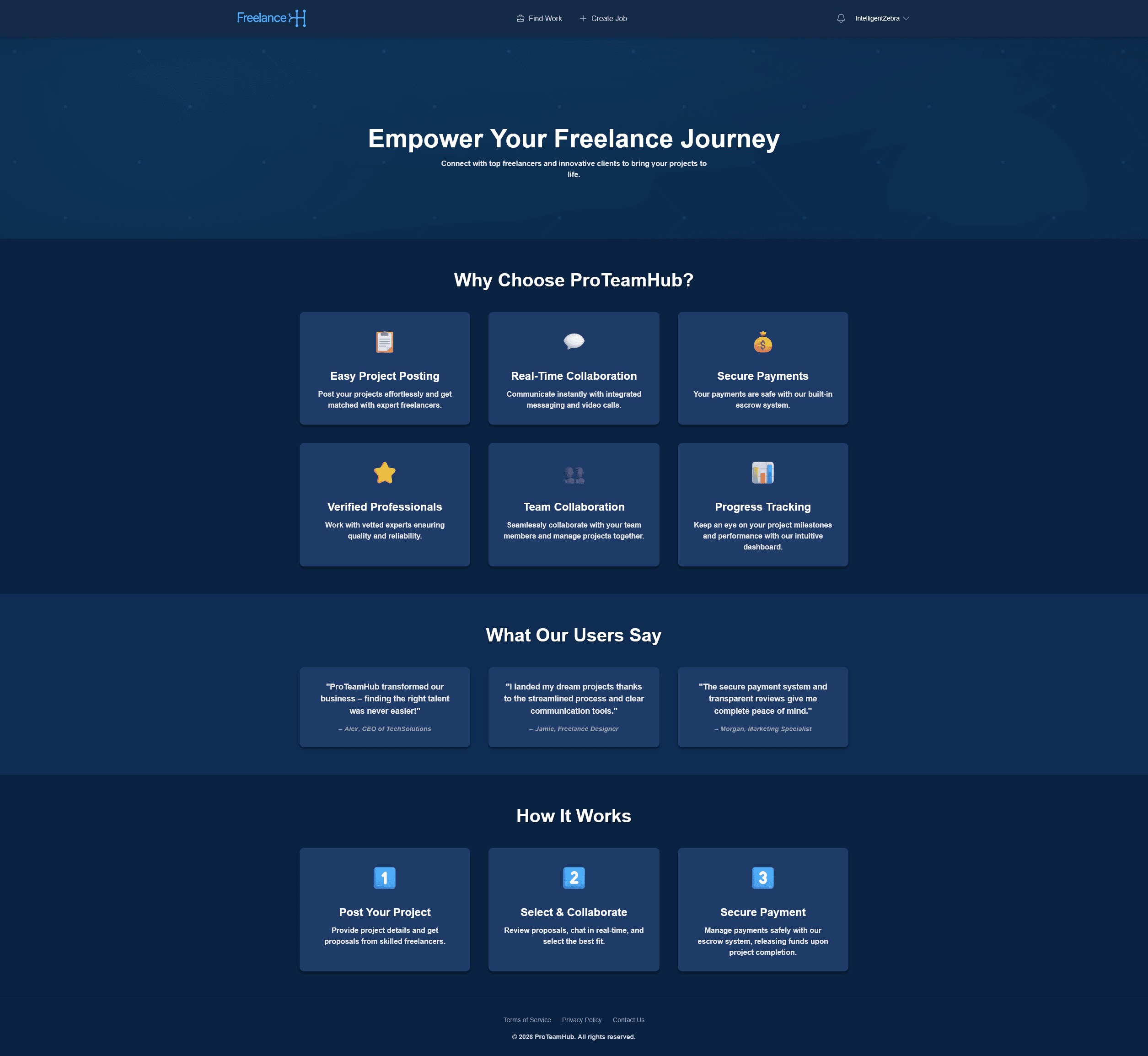 ProTeamHub application screenshot